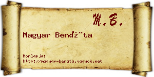 Magyar Benáta névjegykártya